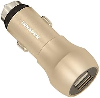INNAPER Metal Dual USB Car Charger with Quick Charge 3.0 and 2.4A Smart USB Port for Samsung Galaxy S7/S6 Edge Plus,Note 5/4, Nexus 6, HTC, iPhone/iPad and more (Gold)