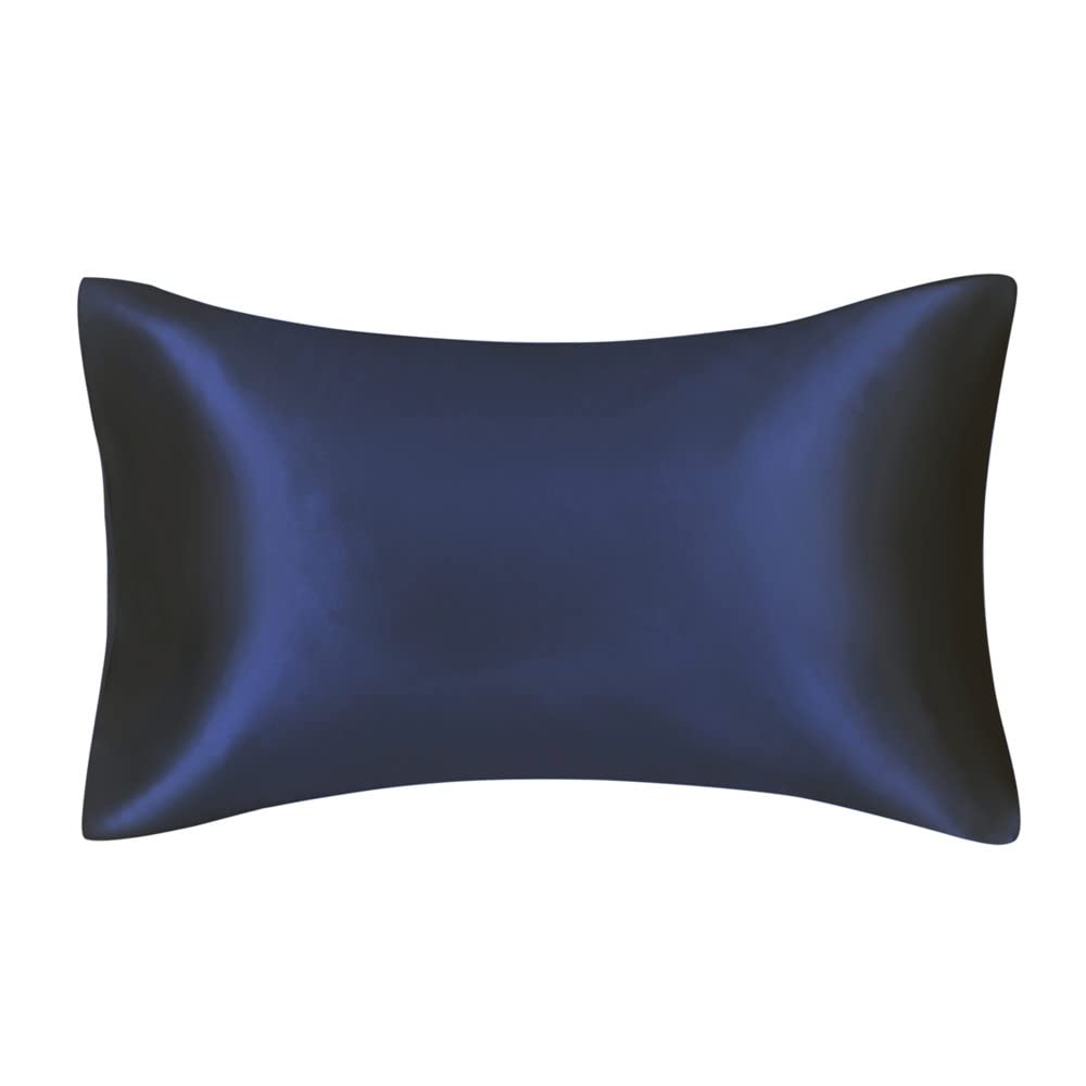 FLCA Mulberry Silk Pillowcase for Hair and Skin,Both Side Mulberry Silk, 1pc (Navy, Standard 50x75cm) — image 1
