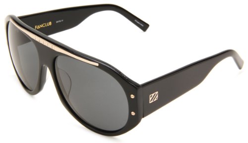 Sabre Fan Club SV72-1-1 Aviator Sunglasses,Black Gloss Frame/Grey Lens,One Size