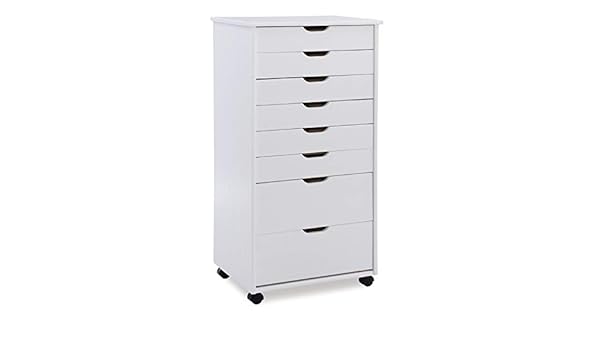 Amazon Com Linon Callie Eight Drawer Wood Rolling Storage Cart