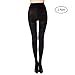 MANZI 2 Pairs Women's Run Resistant Control Top Panty Hose Opaque Tights(Small,Black)