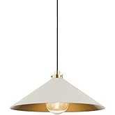 Hudson Valley Lighting MDS1402-AGB/OW Clivedon - 1 Light Pendant-8.5 Inches Tall and 20 Inches Wide, Finish Color: Aged Brass
