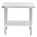 DuraSteel 24x36 Inch Stainless Steel Table - Metal Table with Adjustable Shelf - NSF Certified Work Table - Cooking & Laundry Prep Table for Kitchen, Restaurant, Home, Commercial Use