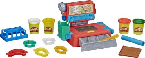 Caja registradora de Juguete para niños de 3 años en adelante con Divertidos Sonidos, Accesorios de Comida y 4 Colores no tóxicos (Hasbro 0)