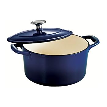 Tramontina 80131/074DS Enameled Cast Iron Covered Round Dutch Oven, 3.5-Quart, Gradated Cobalt
