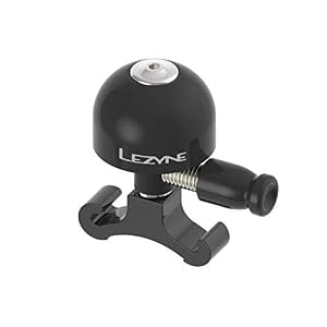 Lezyne Unisex_Adult Classic Brass, S Klingel, Schwarze Halterung, 1-bl-clbrs-v204s Bells and Horns, Black, S