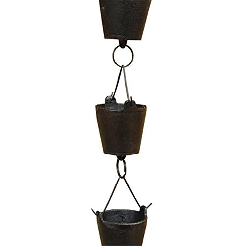 NACH Heavy Duty Cast Iron Bucket Rain Chain, Decorative Rain Chains for Gutter, Downspout