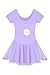 Arshiner Girls Ballet Leotard with Chiffon Tutu Skirt Dance Wear Short Sleeve Toddler Ballerina Outfit Dress Purple