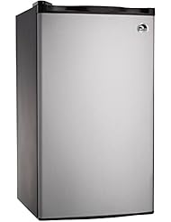 ARCTIC CHEF ACFR322 RCA Mini Refrigerator, Compact Freezer Compartment, Adjustable Thermostat Control, Reversible Door, Ideal Fridge for Dorm, Office, Apartment, Platinum Stainless, 3.2 Cubic Feet