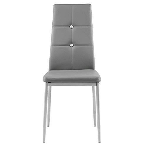 Kitchen Dining Chairs Set of 6 with Sturdy Metal Legs, High Backrest Dining Breakfast Chair for Home Kitchen Living Room (6PCS+Grey) - Thumbnail 4