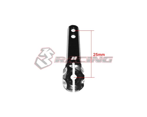 Integy RC Model Hop-ups 3RAC-H2525/BK Futaba Single Arm 3.0mm V2(servo gear hole to ball end hole length:25mm)- Black