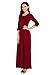 Leindr Maxi Dresses For Women Casual 3 4 Sleeve Round Neck Jersey Dress Pleated Plain Floor Length Long Maxi Tunic Dress With Pockets Red XXL 18 20