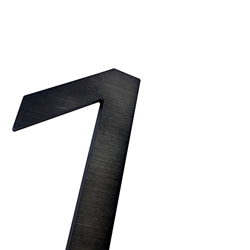 8 Inch Self Adhesive Stainless Steel Metal House Address Number 1 Sticker for Home Door Black by CANDIKO