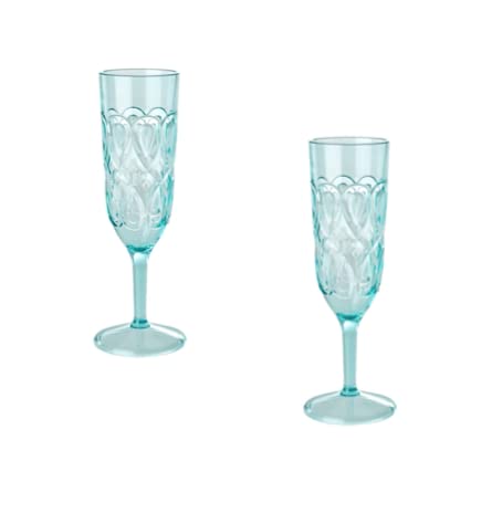 Rice Acrylic Champagne Flutes (Mint) set of 2