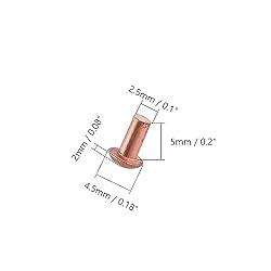 Aicosineg 200pcs 0.20" Length Copper Solid Rivets