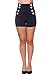 Sidecca Retro Nautical Sailor Large 8 Button High Waist Cuffed Shorts
