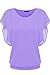 Zeagoo Women's Loose Casual Short Sleeve Chiffon Top T-shirt Blouse, Light Purple, Large