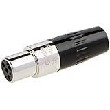 CableCreation Mini 4 Pin XLR Female Cable Connector, for Pro Microphones, Black and Sliver