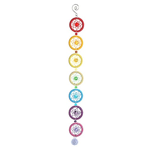 H&D Chakra Dream Catcher with 20mm Crystal Chandelier Ball Prisms Suncatcher Handmade Rainbow Fengshui Pendant - Thumbnail 6