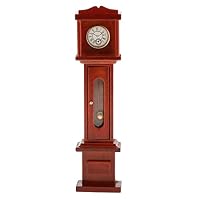 EatingBiting(R) 1:12 1 12 Scale Grandfather Clock Dollhouse Miniatures Furniture Vintage Living Room Wooden Grandfather Brown Clock, Door Can Opened, Worth to keep
