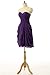 Women's Chiffon Bridesmaid Dress Short Homecoming Prom Dresses Purple US2
