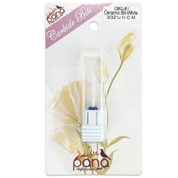 Pana 3/32" Shank Size Professional USA - Under Nail Cleaner White Ceramic Bit Medium Grit - Nail Drill Bit for Dremel Machine