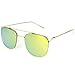 SojoS Vision Fashion Metal Frame Flat Lens Sunglasses UV400 Sun Glasses SJ1043 With Gold Frame/Gold Lens