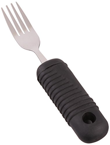 Sammons Preston61234 Sure Grip Stainless Steel Dinner Fork with Thick Rubber Handle, 8" Long