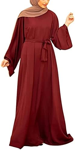 Muslim Islamic Women's Dress Womens Long Sleeve Ethnic Style Full Zip Muslim  Dresses Abaya with Hijabs (Color : 2, Size : L) price in UAE | Amazon UAE |  kanbkam