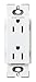Lutron Claro 15 Amp Duplex Outlet, SCR-15-SW, Snow