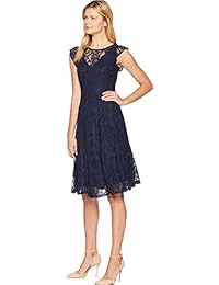 Gabby Skye - Vestido de encaje con cuello en V para mujer