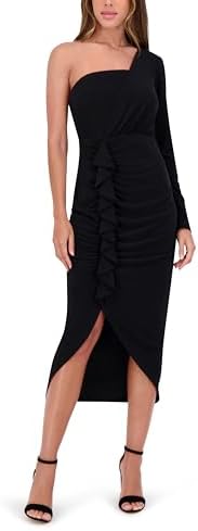 msk ruffled ruched sheath dress MSK Women's Ruffled Ruched Sheath Dress Purple Size XL