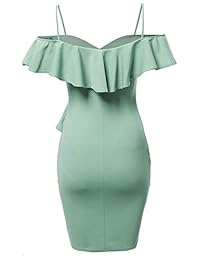 Vestido sexy con volantes y hombros descubiertos para mujer, hecho en Estados Unidos