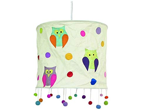 Lokta Paper Natural Owl Lamp – 28x25 cm