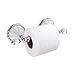 MODONA Toilet Paper Holder - White Porcelain & Chrome - Flora Series - 5 Year Warrantee