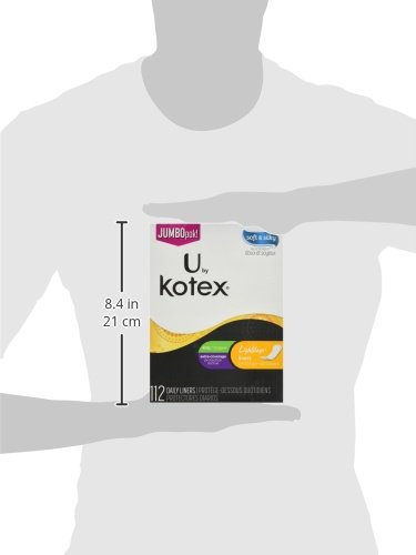 U BY KOTEX LIGHTDAYS LINERS, EXTRA COVERAGE, UNSCENTED, JUMBO PACK, 112 COUNT