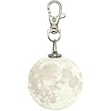 3D Moon Light with Key Chain Accessories for Keychain Handbag Key Ring Car Key (Colorful)