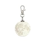 3D Moon Light with Key Chain Accessories for Keychain Handbag Key Ring Car Key (Colorful)