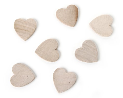 Darice 9101-34 Natural Unfinished Wood Hearties, 1-1/2-Inch (7 Pieces)