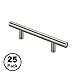 Alzassbg 25 Pack Brushed Satin Nickel Cabinet Pulls, 3 Inch(76mm) Hole Centers Cabinet Handles Kitchen Hardware T Bar European Style Drawer Handle Pull AL3011SN