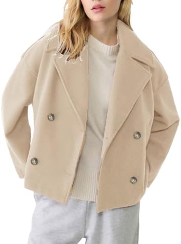 ジャケット・アウター short length wool pea coat Amazon.com: Zucige Womens Cropped Wool Jacket Plain Zipper Short