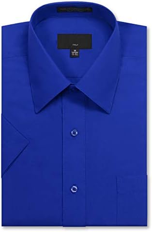 royal blue mens dress shirt short sleeve