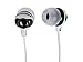 Monoprice Button Design Noise Isolating Earbuds Headphones - Black and White with A Gold-Plated 3.5 Mm Stereo Plug