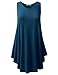 URBANCLEO Womens Scoop Neck Sleeveless Elong Tunic Top Shirt Teal Large