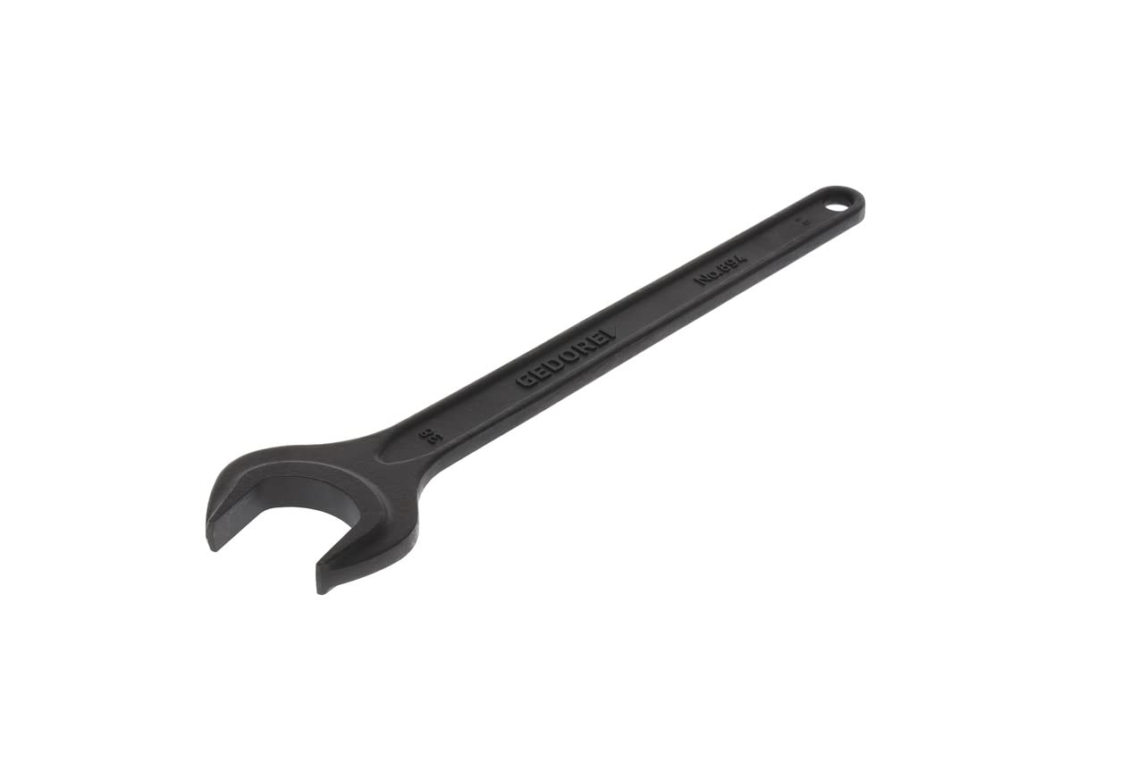 Gedore 894 38 Single Open Ended Spanner, Carefully Forged, Optimum Contact Surfaces, Precisely Cut Basic Size, Secure Grip Thanks to Contoured Shaft, Ergonomic, Handy, 15 ° Jaws, 38 mm