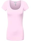 FPT Womens Basic Short Sleeve Deep Scoopneck T-Shirt (S-3XL)