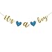 Famoby Gold Glittery It's a Boy Banner for Baby Shower Party