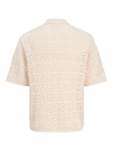 Jack & Jones Jorcotedazur Knit Crochet Polo Jorcotedazur – Men's Crochet Knit Polo (Pack of 1)