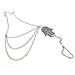 New Fashion Ladies Jewelry Accessories Silver Hand Shape Link Chain Interweave Finger Ring Women Bracelet