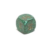22mm (7/8) Backgammon Doubling Cube, Green with Gold by Koplow Games